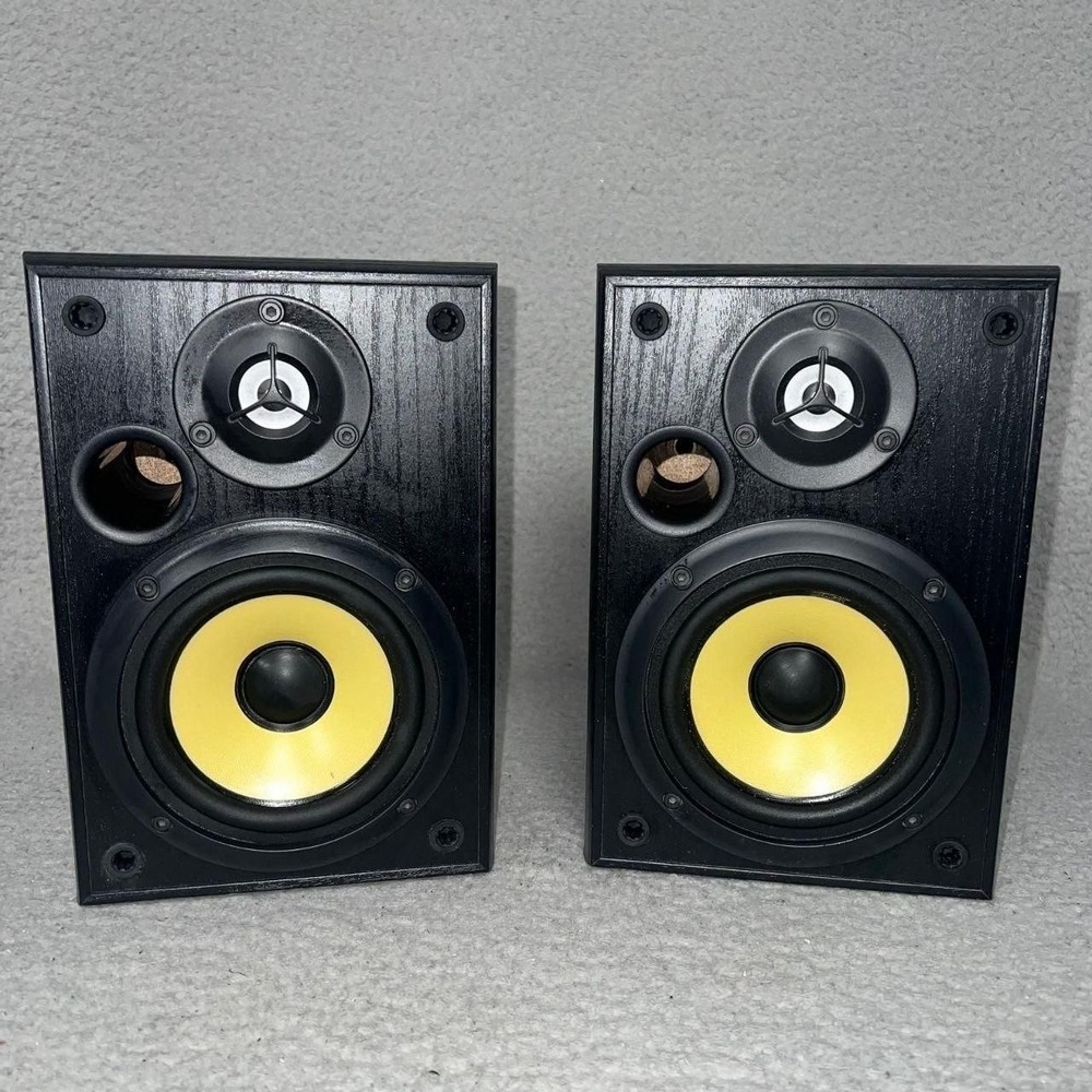 Sony SS-MB150H Compact 2-Way Bookshelf Speakers Pair Black Stereo Yellow Woofers